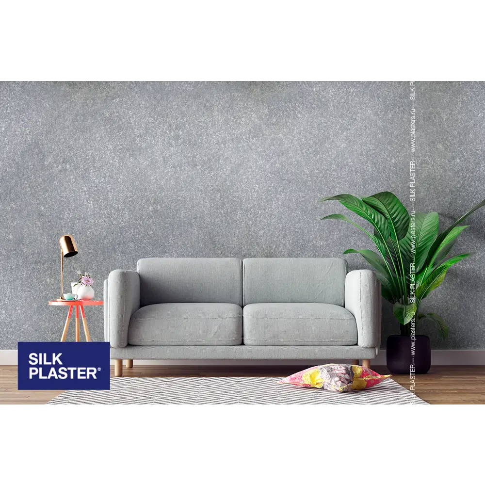 Жидкие обои Silk Plaster Absolute А308 0.83 кг цвет стальной серый 82736080 STLM-2093795  - Вид №3
