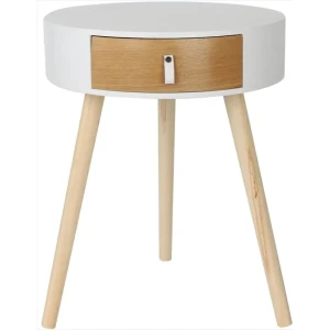 Журнальный столик овальный 40x51 см белый