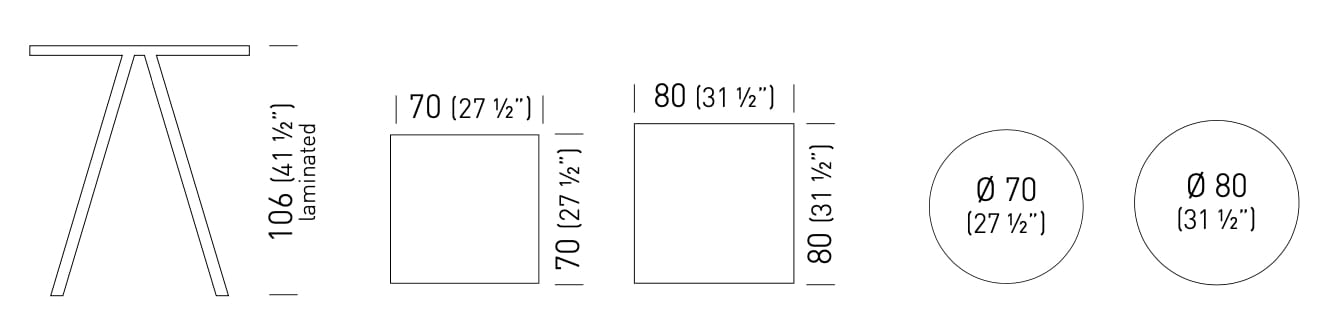 Высокий круглый стол с 4 ножками GABER NORMAN HIGH ARCH-00064337 - Вид №2