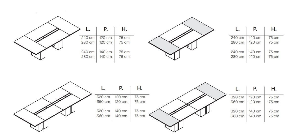 Деревянный прямоугольный стол для совещаний FREZZA Ono ARCH-00113428 - Вид №1
