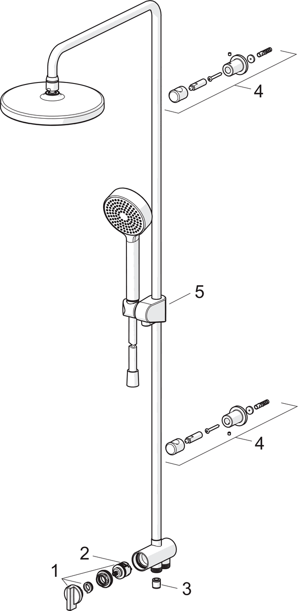 Oras 549 Душевой комплект с душем rain shower 549 Apollo Хром  - Вид №4