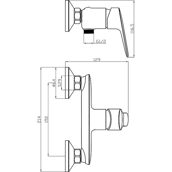 35-06 AURA  Смеситель для душа  ARGO kran 3506aura - Вид №1