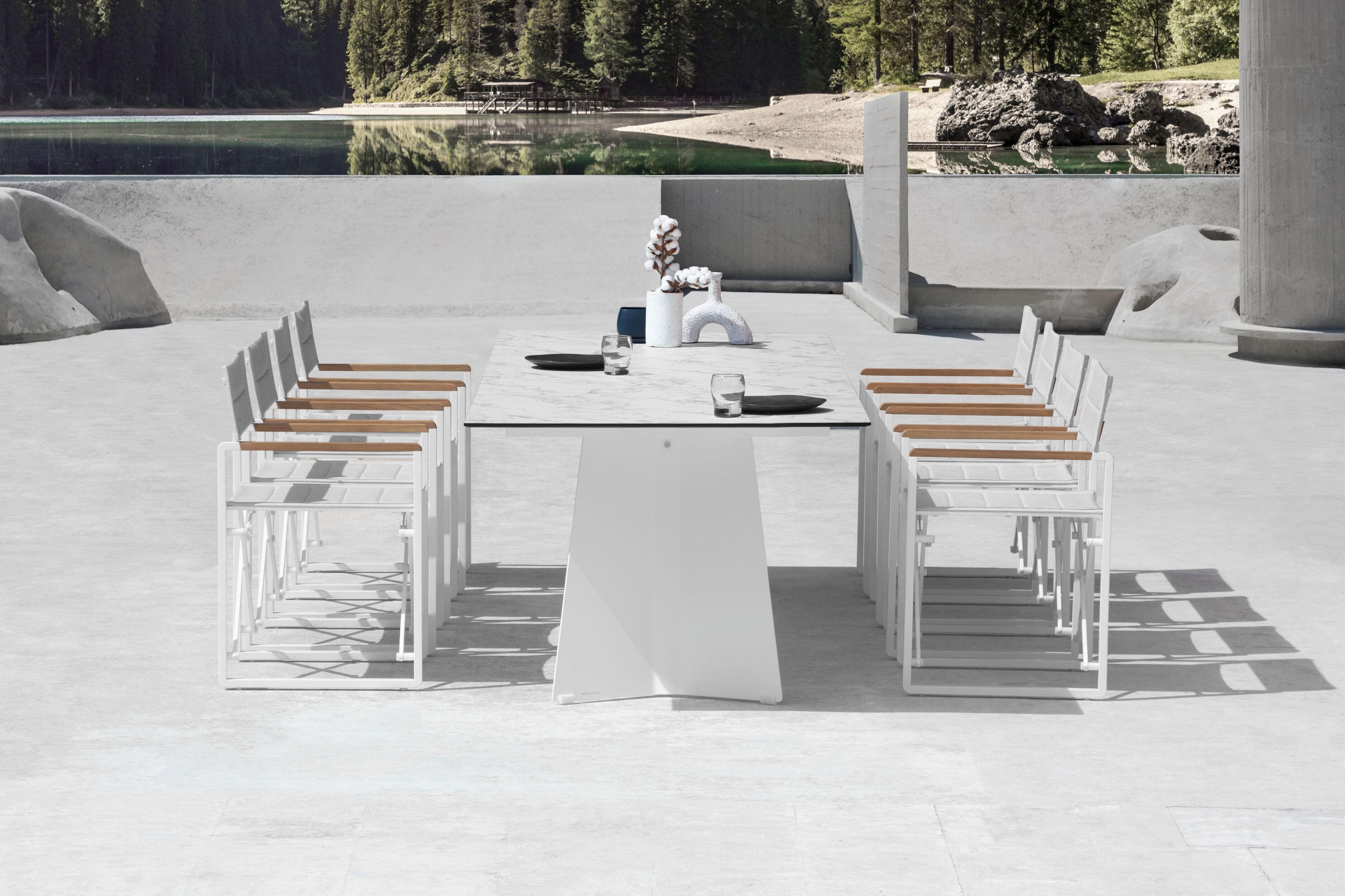 Складной стул директора с подлокотниками из тикового дерева MAMAGREEN Prado ARCH-00139055 - Вид №3