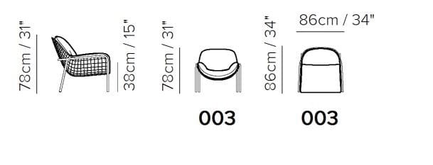 Тканевое кресло с подлокотниками Natuzzi Italia LAVE ARCH-00102210 - Вид №3