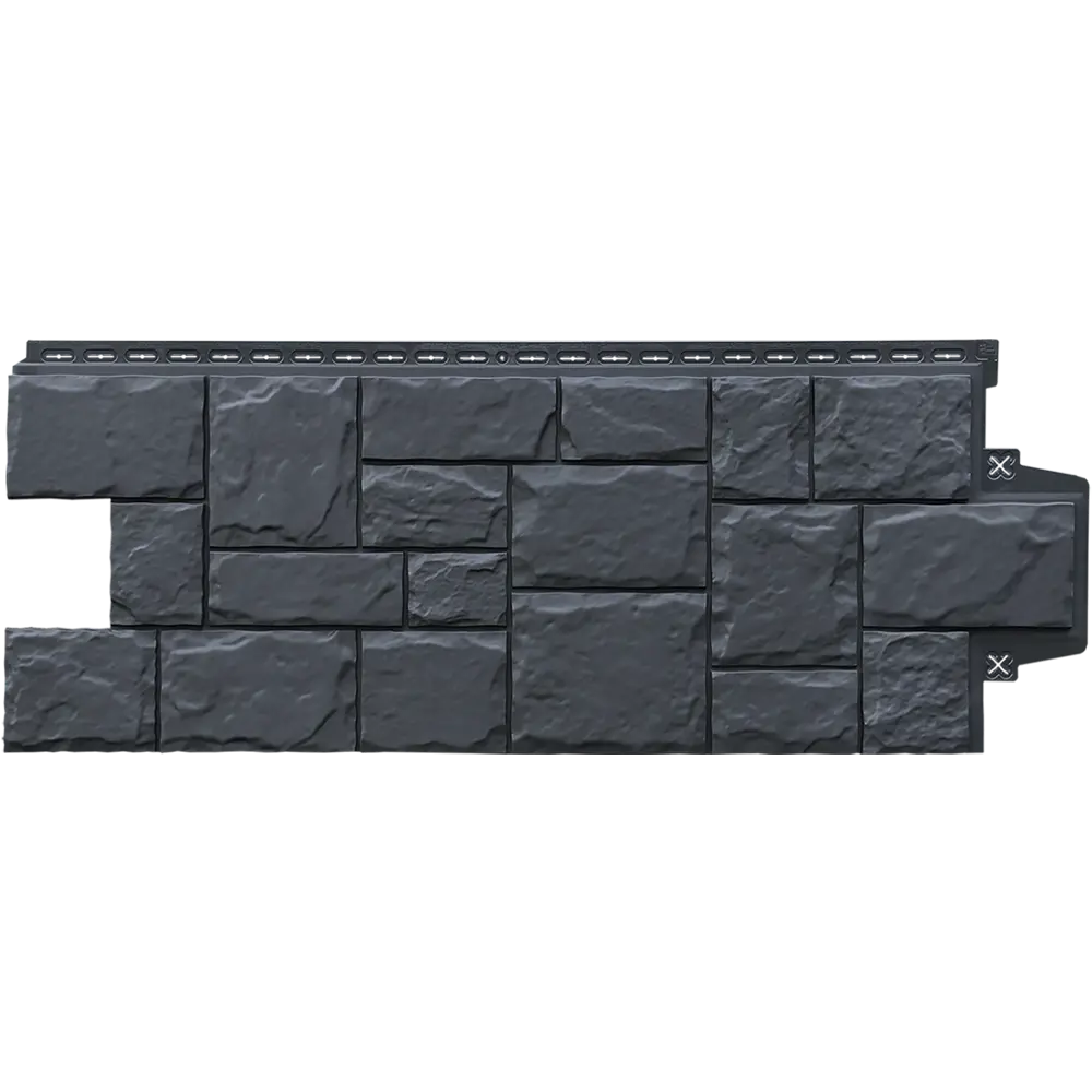 Панель фасадная Grand Line Крупный камень цвет графит STLM-2017567