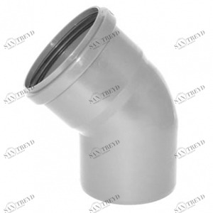 Отвод ПВХ канализационная D110мм 45 градусов Политек 6299