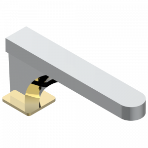 A6P-29SG Излив СУПЕР ГОЛИАФ устанавливаемый на борту ванны Thg-paris Profil с рукоятками с чёрным ониксом Хром/золото