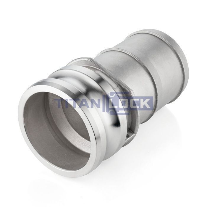 Камлок нержавеющий тип E, ниппель с хвостовиком 2 1/2", AISI316, TL250ESS316 TITAN LOCK  - Вид №2
