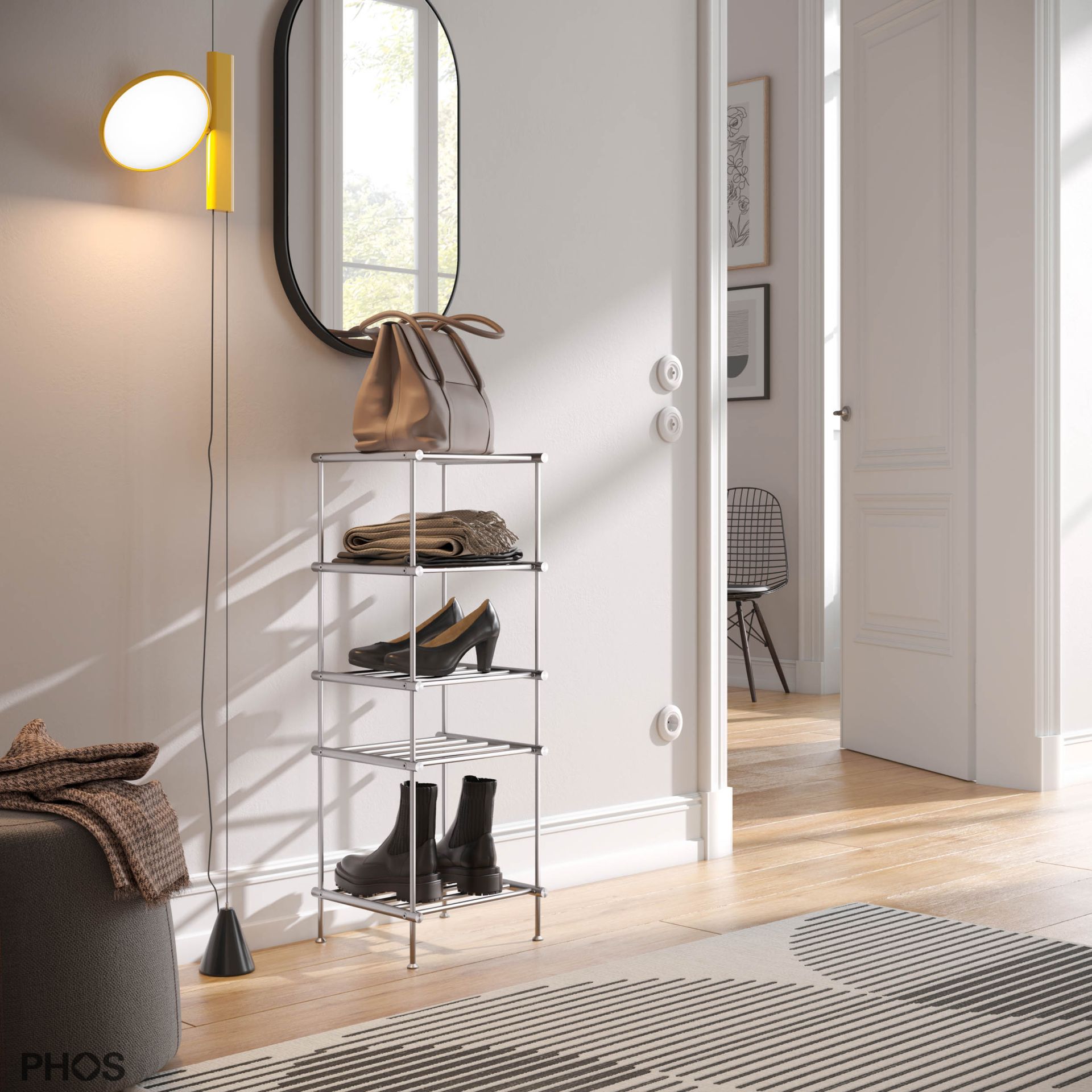 SR300-5 Полка для обуви узкая и высокая, 5 уровней, ширина 30 см. PHOS  - Вид №1