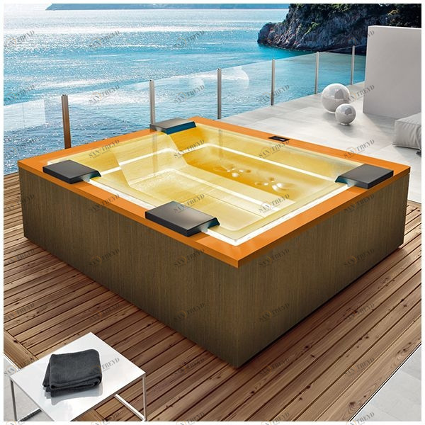 Бассейн Gruppo Treesse Zen SPA-V202H-PL-O прямоугольный spa с гидромассажем аэромассажем встроенный оранжевый SPAV202HPLO