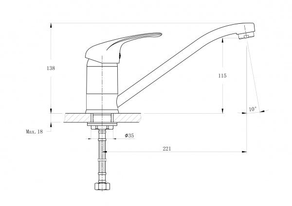 Смеситель для кухни Rush Corsica CO4240-27 хром 11523111 - Вид №1