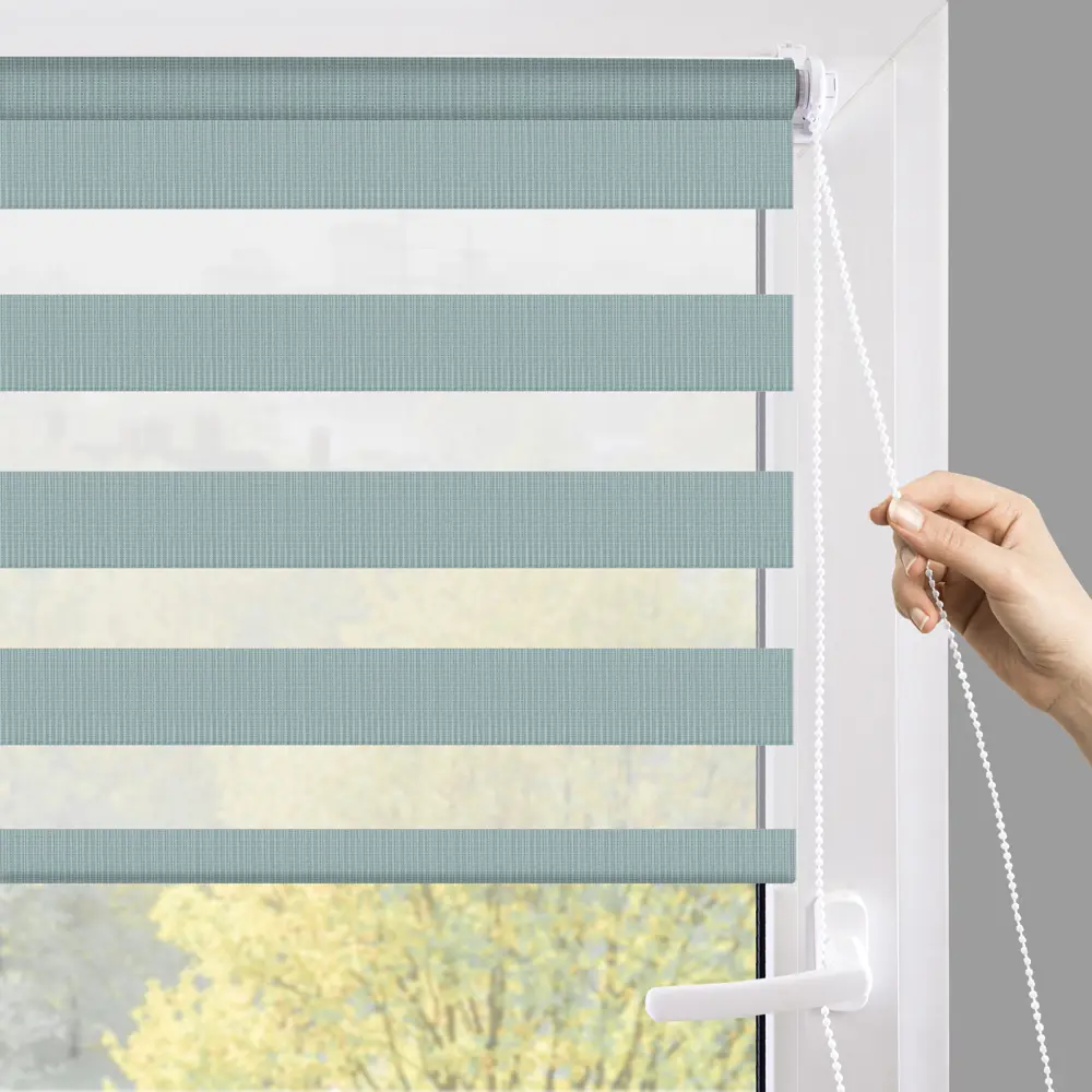 Рулонная штора день-ночь MIAMOZA Петер 160x175 см бирюзовая 89411403 STLM-1572663 - Вид №6