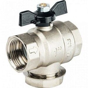 Кран шаровый STOUT ВВ 1" с фильтром, бабочка