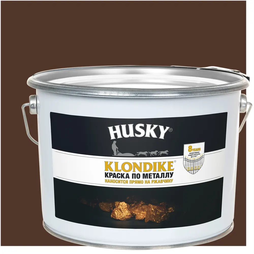 Краска по металлу Husky Klondike цвет грецкий орех глянцевый 9 л STLM-2210619