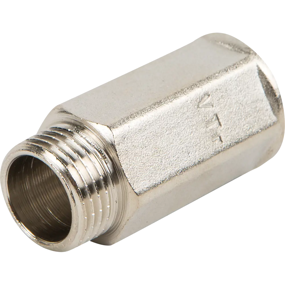 Удлинитель Valtec 1/2"х40 мм внутренняя-наружная резьба никелированная латунь STLM-2082749