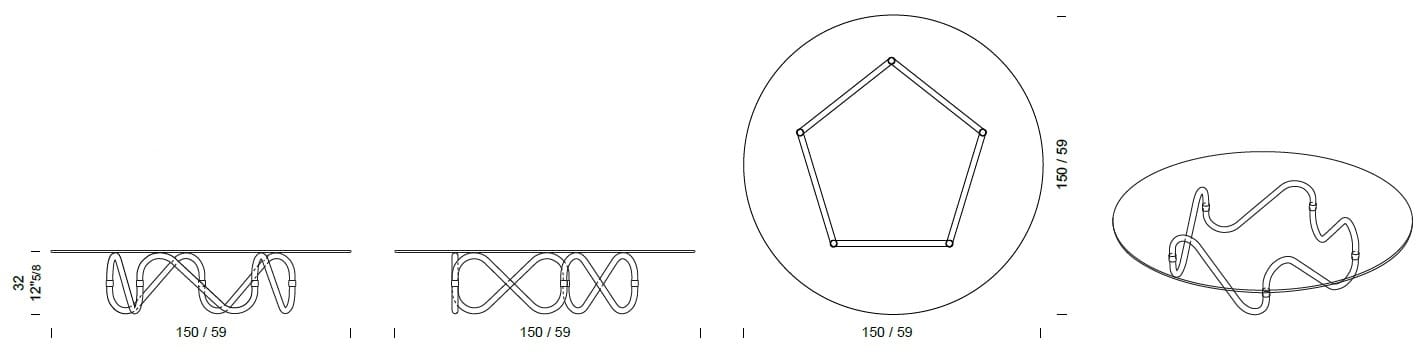 Круглый стеклянный журнальный столик Borzalino FLOW ARCH-00118094 - Вид №11