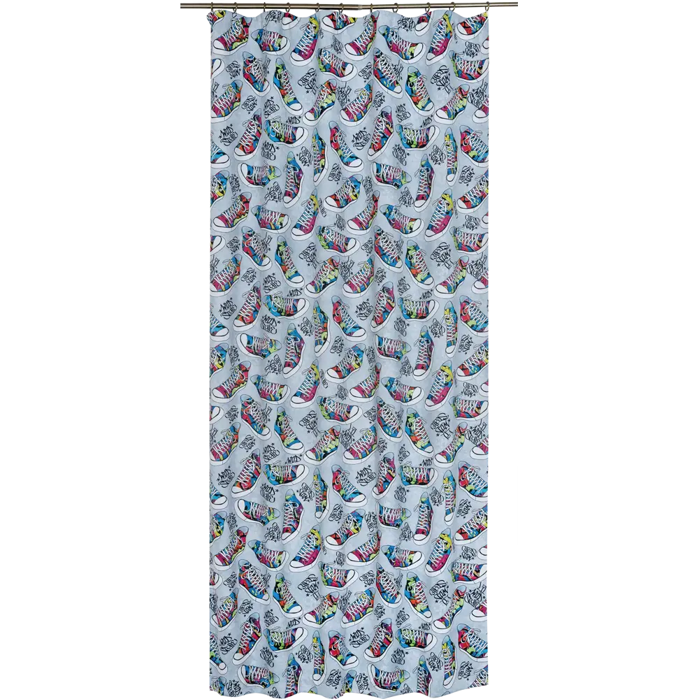 Штора на ленте «Кеды» 145х260 см цвет серый SEASONS STLM-2036249