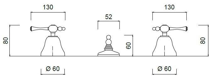 Rubinetteria Giulini Смеситель для биде с 3 отверстиями Londra 7213a - Вид №1