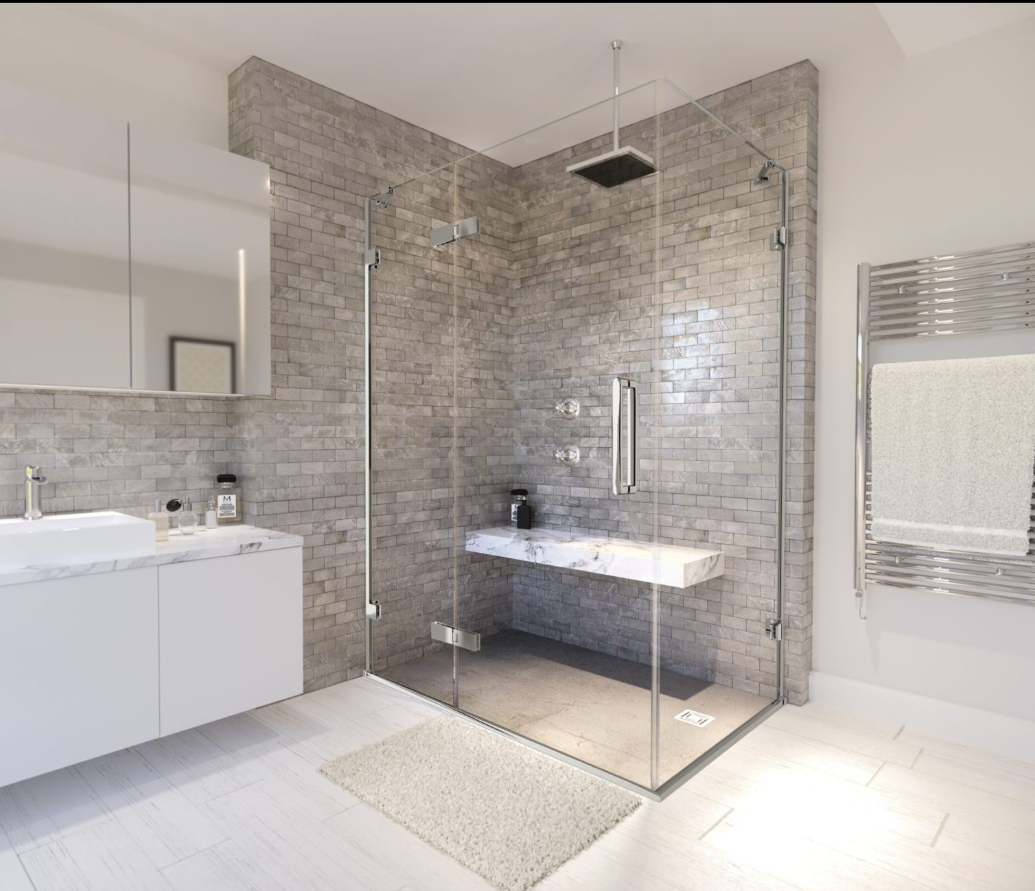 Дверь душевая для установки с боковой панелью GHC1200H L или R Merlyn Arysto Хромированный 