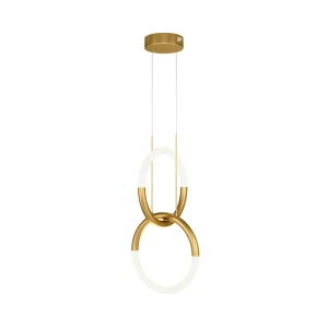 Светильник подвесной светодиодный Узел 8 м² теплый белый свет цвет белый/золотистый