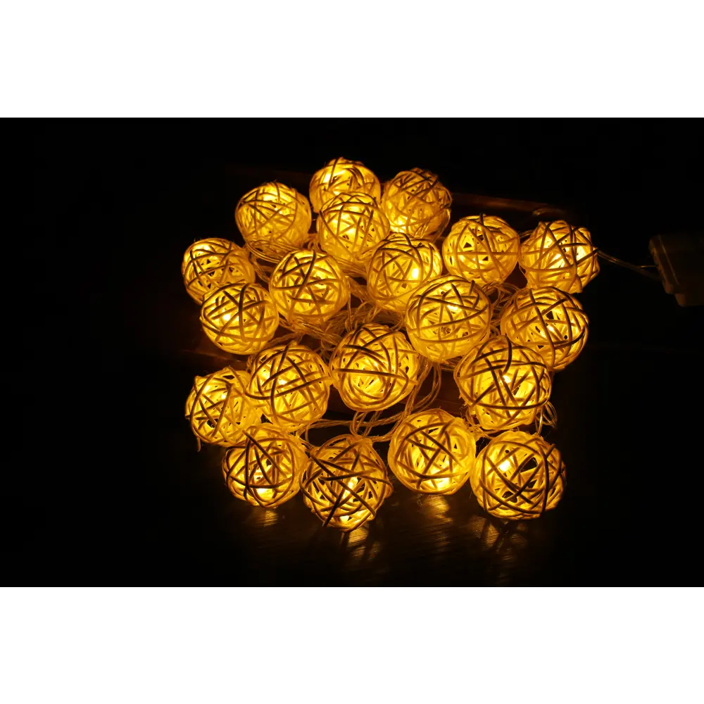 88961519 Электрогирлянда Auralight Плетеные шарики 4 м 20 ламп теплый желтый цвет света 3 режима работы STLM-0949959  - Вид №9