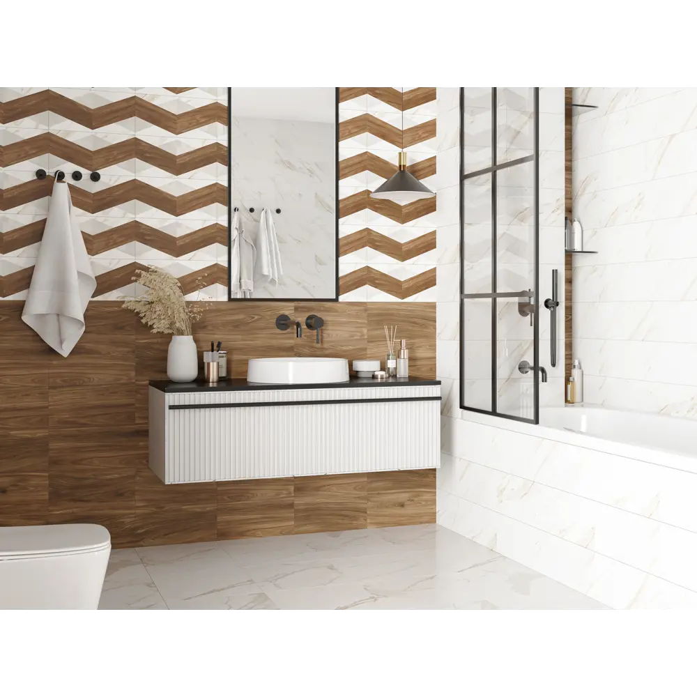 Плитка настенная Mersey Calacatta A0554D14107 20x40 см 1.6 м² матовая цвет бежевый Santreyd STLM-2046698 - Вид №8