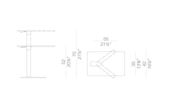 Прямоугольный журнальный столик HPL с регулируемой высотой Lapalma YO ARCH-00149499 - Вид №22