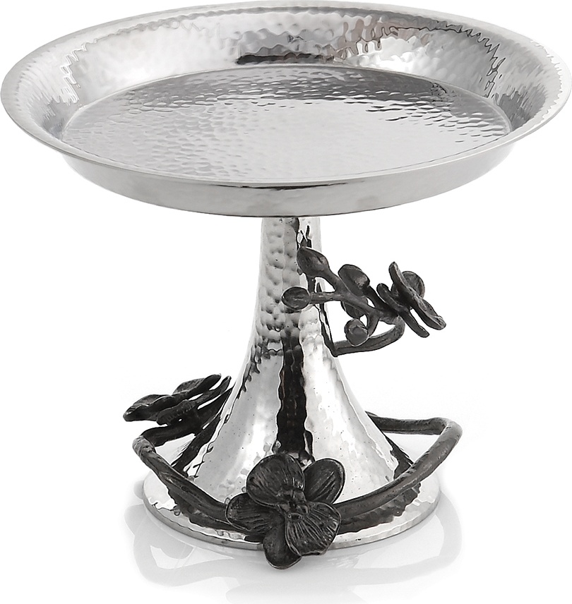 10541998 Michael Aram Блюдо на ножке Michael Aram Чёрная орхидея 14см (серебрист.) Сталь нержавеющая 