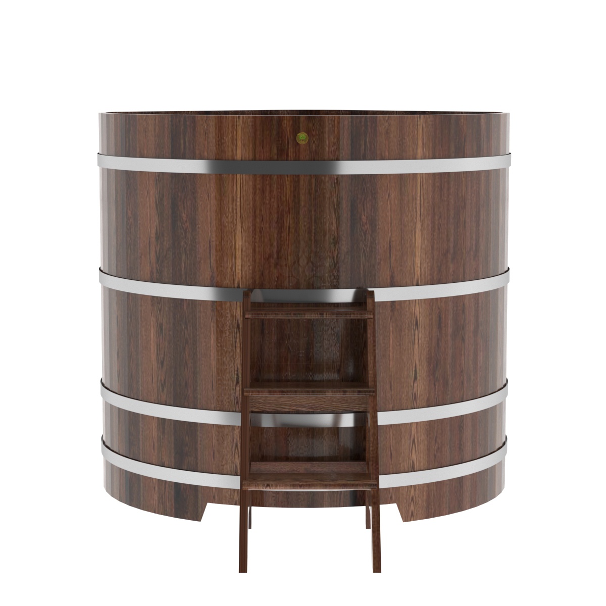 1246 Купель угловая из лиственницы 1,37х1,37х1,4 морёная премиум Alyarus  - Вид №3