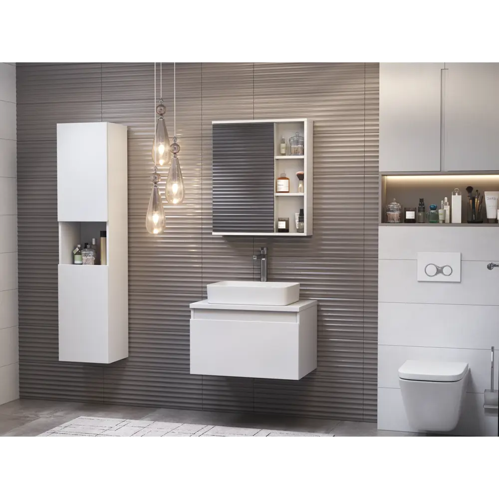 Тумба под раковину подвесная Vigo Matteo 70 см цвет белый STLM-2093392 - Вид №6