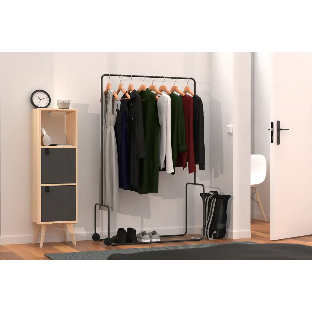 Вешалка напольная Spaceo 100x160x40 см металл цвет графит STLM-2059630 - Вид №3