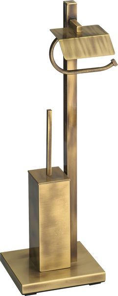 H4015/BR Sanibano, стойка: ерш металлический + бумагодержатель с крышкой, цвет бронза 