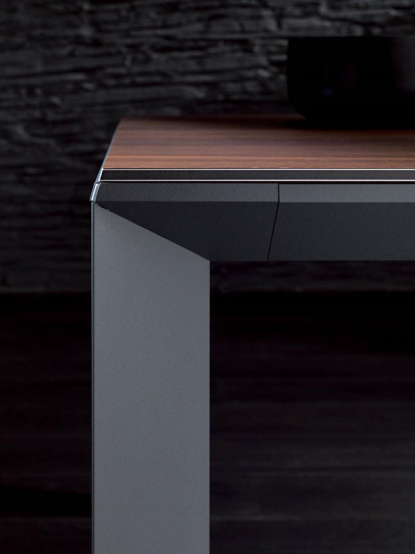 Ozzio Italia Раздвижной обеденный стол из алюминия и дерева  T205  - Вид №5