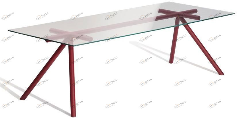 Capdell Прямоугольный стол из стали и стекла W sun-id-1404839