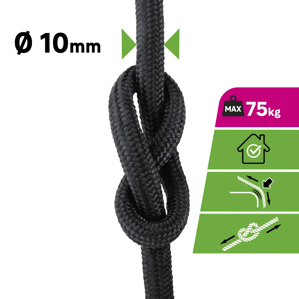 Канат Standers 10 мм полипропиленовый цвет черный 10 м/уп STLM-2081684 - Вид №1