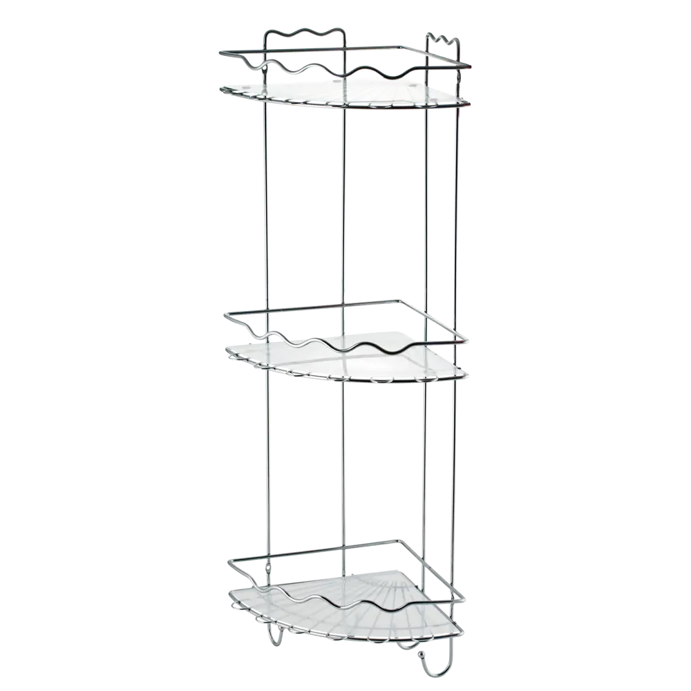 Полка для душа Swensa Волна угловая 3 яруса цвет хром STLM-2123657