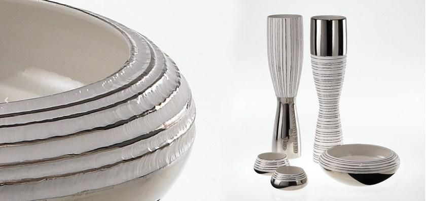 Fos Ceramiche Фарфоровая ваза Antithesis oro e platino Pf-2001 - Вид №1