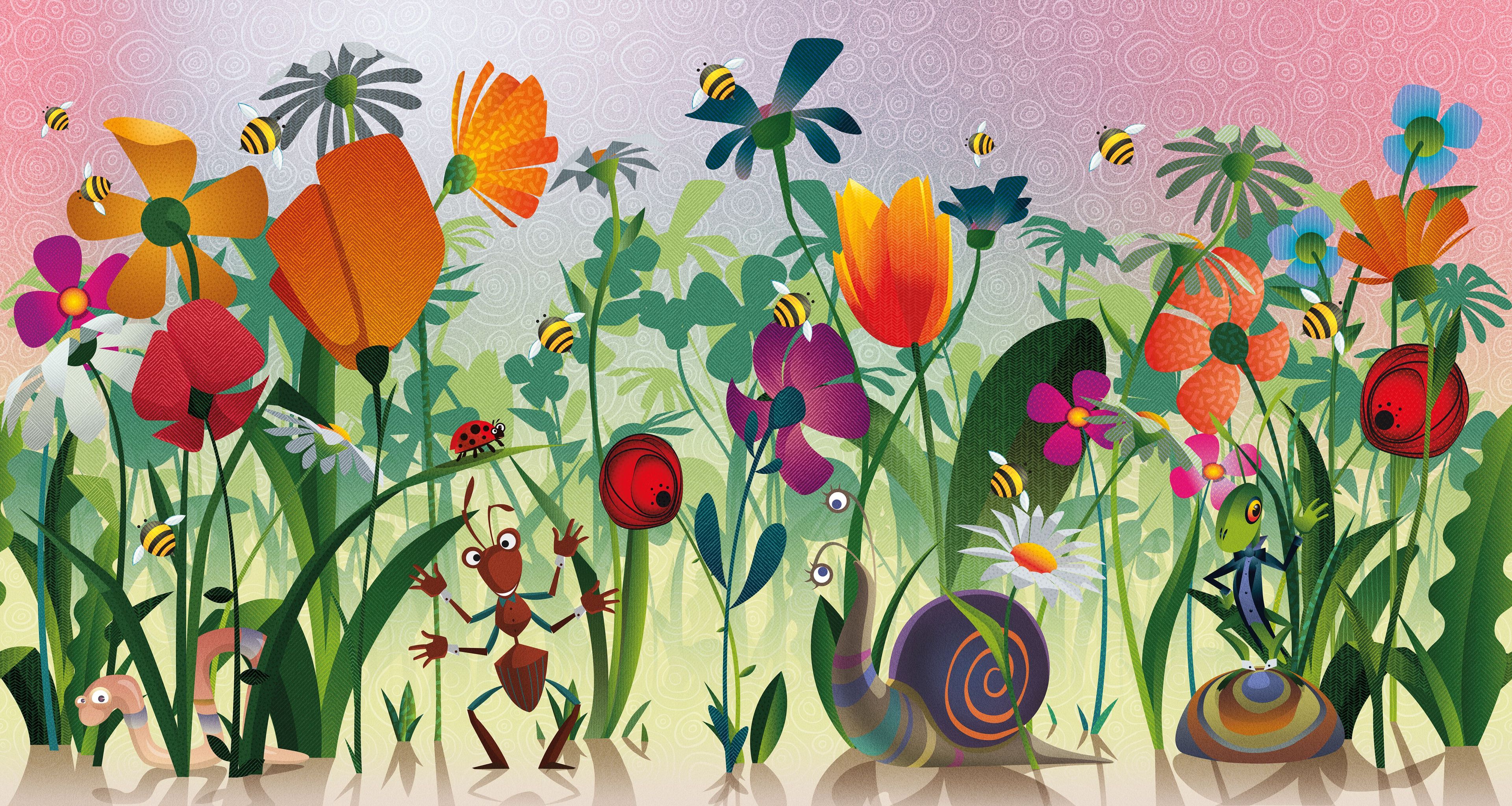 Детские обои с цветочными мотивами Inkiostro Bianco Inkids ARCH-00084168