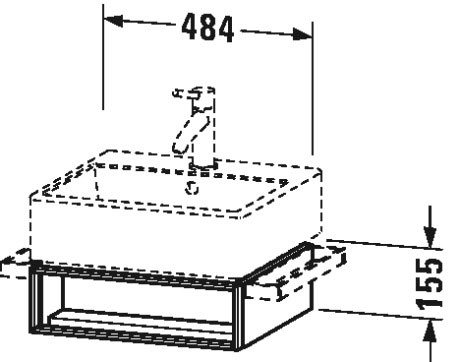 VA602405252 Тумбочка подвесная Vero Air #VA6024 484 x 431 мм Европейский дуб, декор Duravit - Вид №1