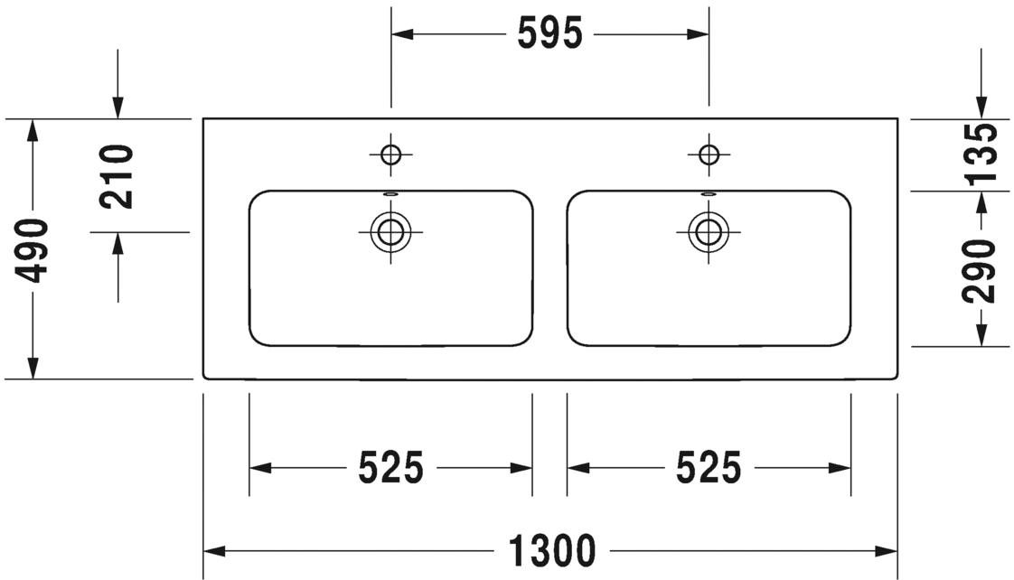 2336130058 Подвесная раковина настенная овальная Duravit ME BY STARCK - Вид №1