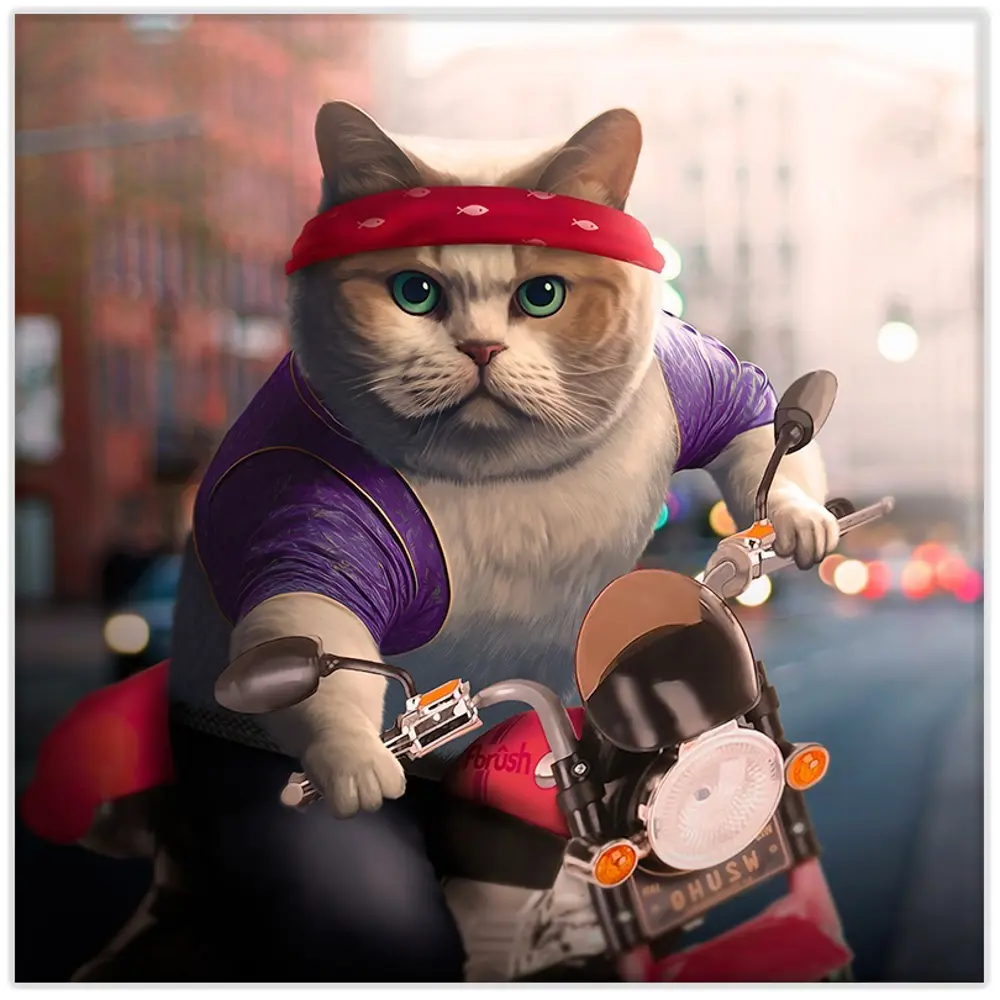 Картина на холсте Байкер 30x30 см FBRUSH STLM-2064661