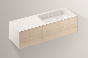 5159516000 Умывальник с тумбой, wp.folio10, белая, proshield, под дерево, матовый дуб Alape серия FO (Folio)