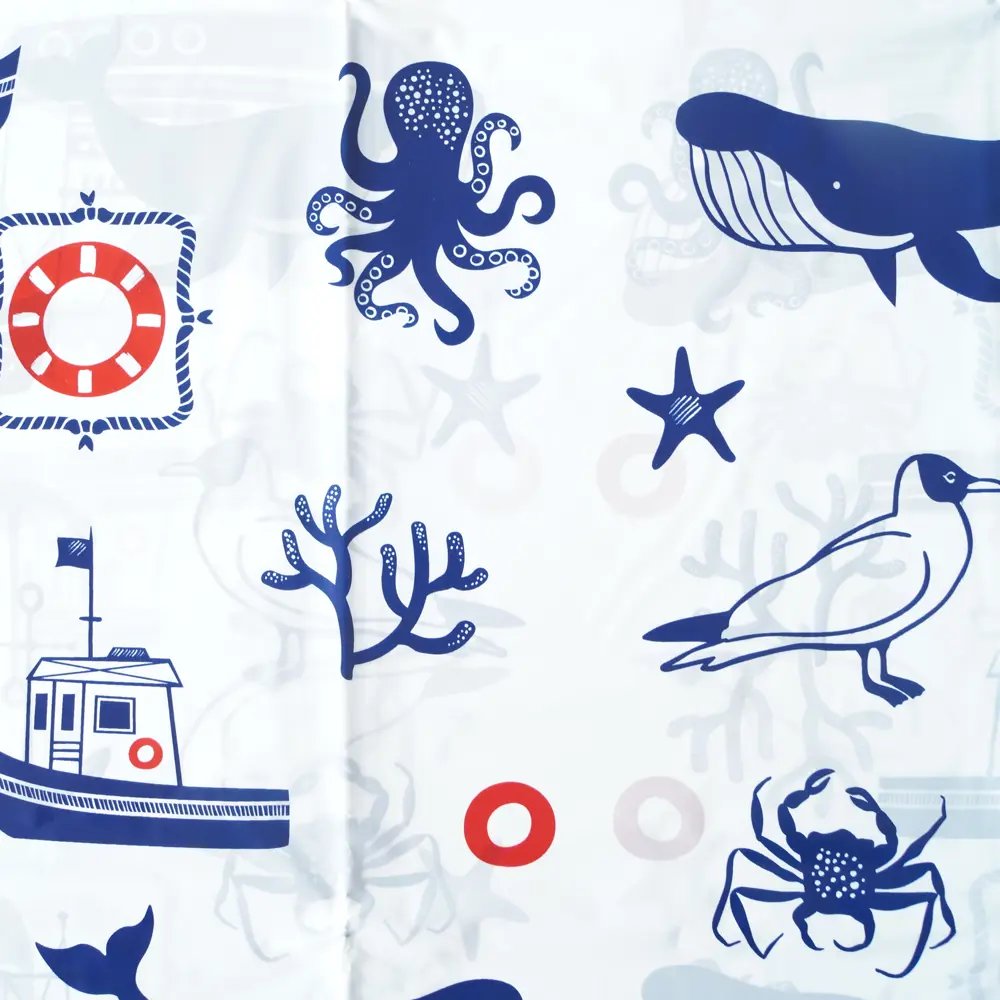 Штора для ванны Вилина Гавань с кольцами 180x180 см, полиэтилен, цвет белый Штора из полиэтилена STLM-2124816 - Вид №4