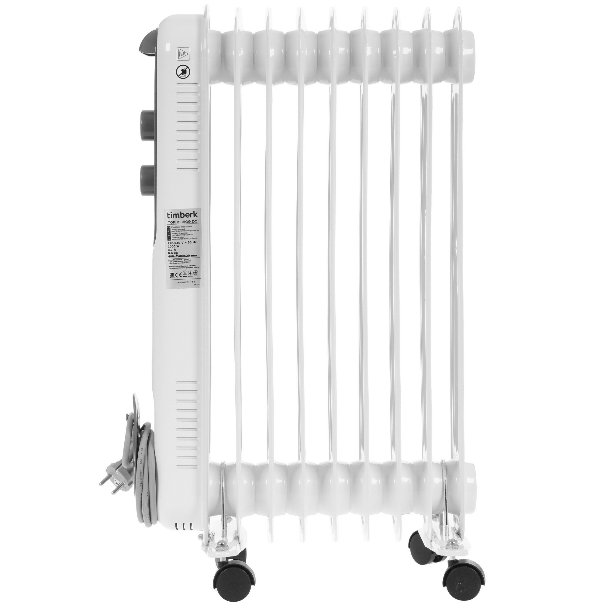 5334495 Масляный обогреватель Timberk TOR 21.1809 DC белый STDN-0017845 - Вид №2