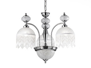 Подвесной светильник из латуни и стекла