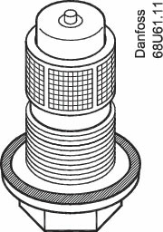 Danfoss TUA/TUAE — Клапаны терморегулирующие со сменными клапанными узлами TUA Корпус клапана с элементом термостат 068U2201  - Вид №8