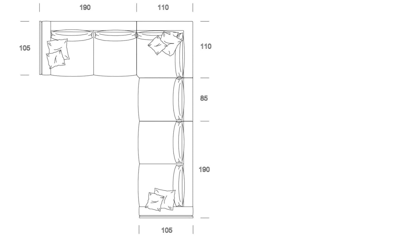 Бархатный угловой диван Former In Italia Manfredi ARCH-00028182 - Вид №2