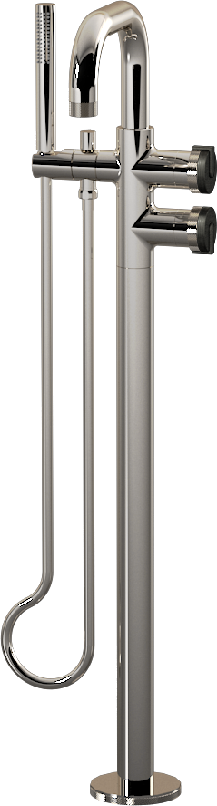 E-11557-R1BOX-L1BOX-PN Смеситель напольный отдельностоящий (внешняя часть) GRAFF MOD+