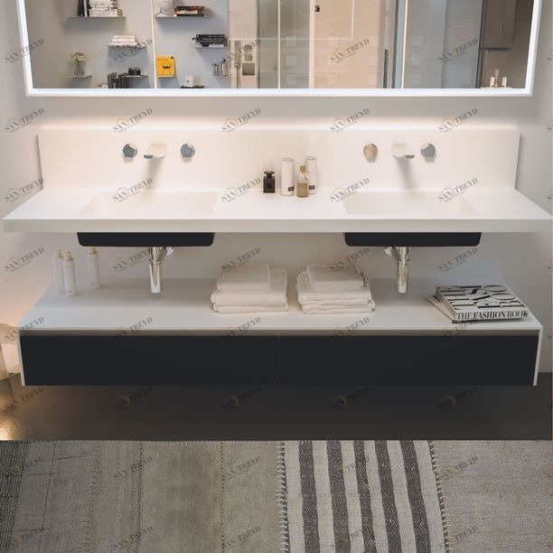 Moma Design Тумба подвесная с 2 ящиками 1800 Slimline2 250 черная SLY21150LO