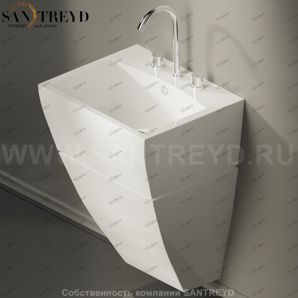 ACER07503RSZ Подвесная раковина настенная прямоугольная Agape 750 белая